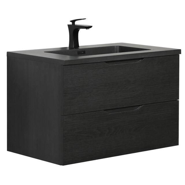 Badplaats Badkamermeubel set cairo 80 x 48cm zwart eiken badmeubel met 3510129 large