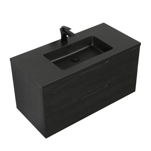 Badplaats Badkamermeubel set cairo 100 x 48 cm zwart eiken badmeubel met 3510128 large