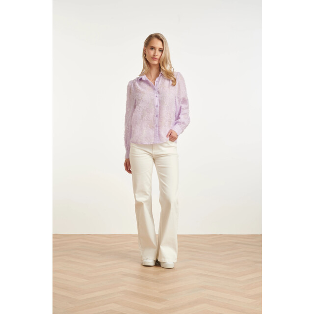 Smashed Lemon Elegante doorschijnende blouse met reliëf print | 8718679008082 large