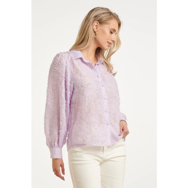 Smashed Lemon Elegante doorschijnende blouse met reliëf print | 8718679008082 large