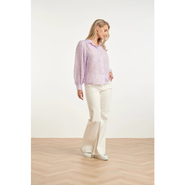 Smashed Lemon Elegante doorschijnende blouse met reliëf print | 8718679008082 large