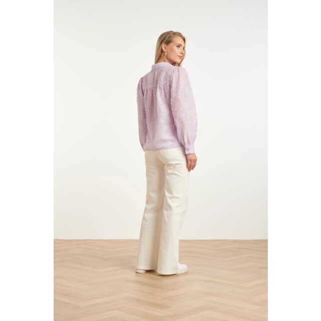 Smashed Lemon Elegante doorschijnende blouse met reliëf print | 8718679008082 large