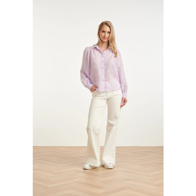 Smashed Lemon Elegante doorschijnende blouse met reliëf print | 8718679008082 large