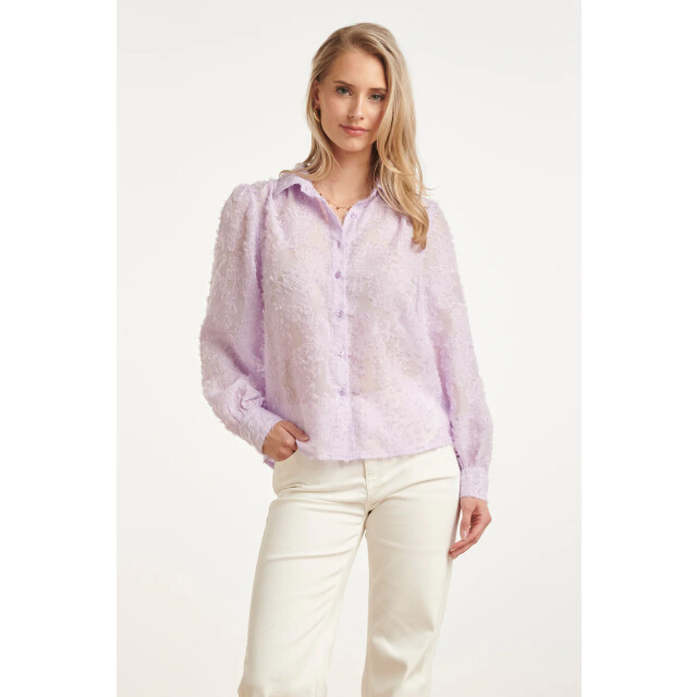 Smashed Lemon Elegante doorschijnende blouse met reliëf print | 8718679008082 large