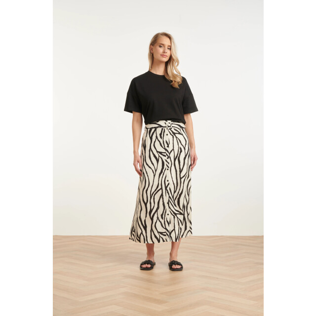 Smashed Lemon Midi-rok met zebra print off-white/zwart | 8718679005203 large