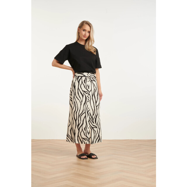 Smashed Lemon Midi-rok met zebra print off-white/zwart | 8718679005203 large