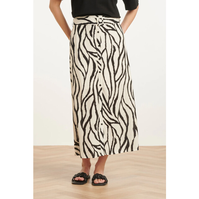 Smashed Lemon Midi-rok met zebra print off-white/zwart | 8718679005203 large