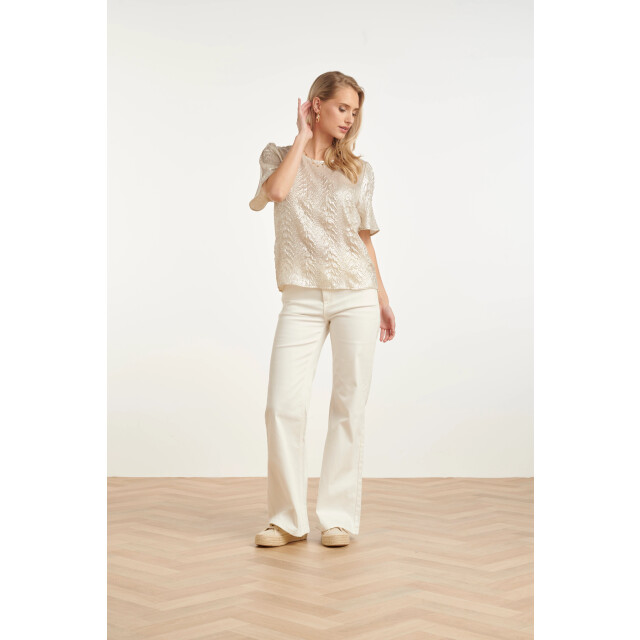 Smashed Lemon Dames top met metallic structuur | 8718679013840 large