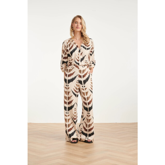 Smashed Lemon Blouse met v-hals en grafische aztec print | 8718679002967 large