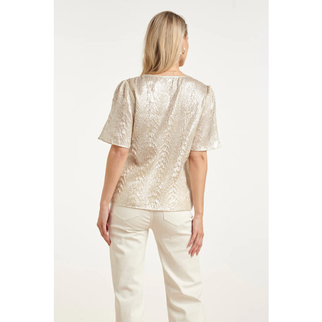 Smashed Lemon Dames top met metallic structuur | 8718679013840 large