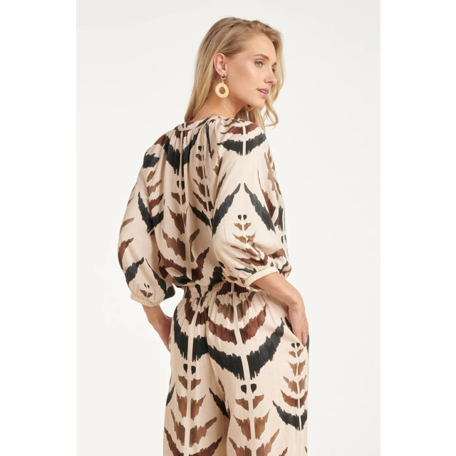 Smashed Lemon Blouse met v-hals en grafische aztec print | 8718679002967 large