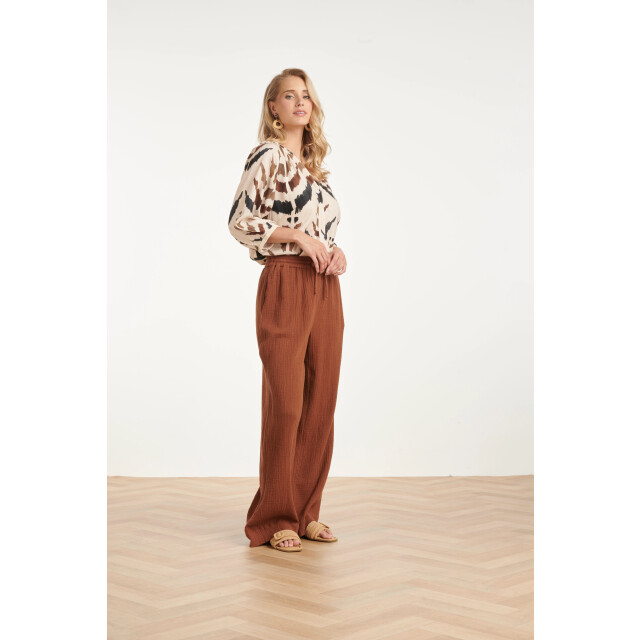 Smashed Lemon Blouse met v-hals en grafische aztec print | 8718679002967 large