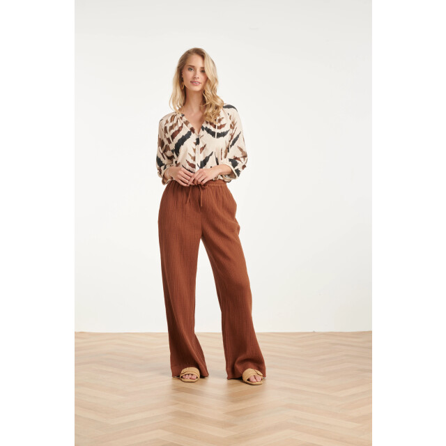 Smashed Lemon Blouse met v-hals en grafische aztec print | 8718679002967 large