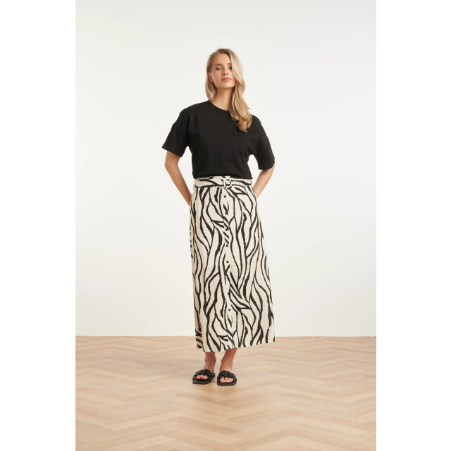 Smashed Lemon Midi-rok met zebra print off-white/zwart | 8718679005203 large