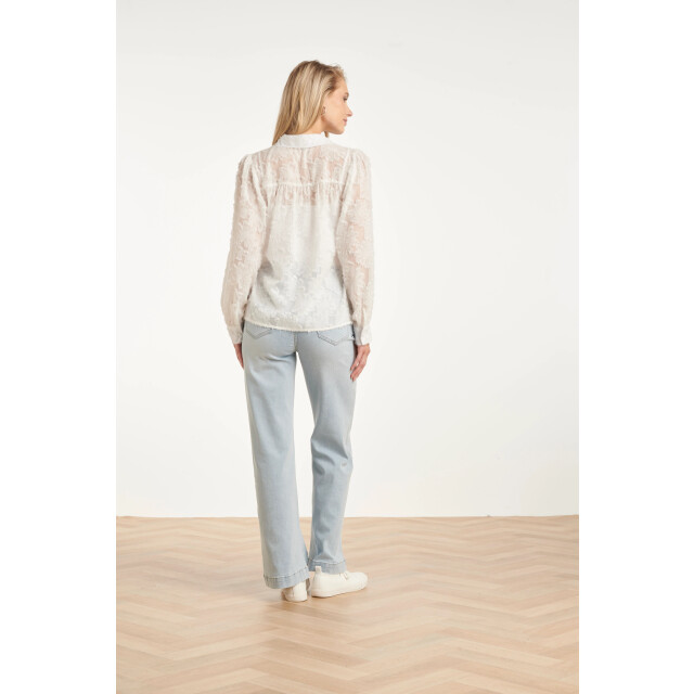 Smashed Lemon Elegante doorschijnende blouse met reliëf print | 8718679008006 large