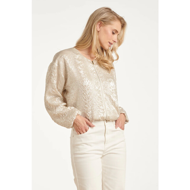 Smashed Lemon Bomberjack met slang print en metallic glans | 8718679013925 large