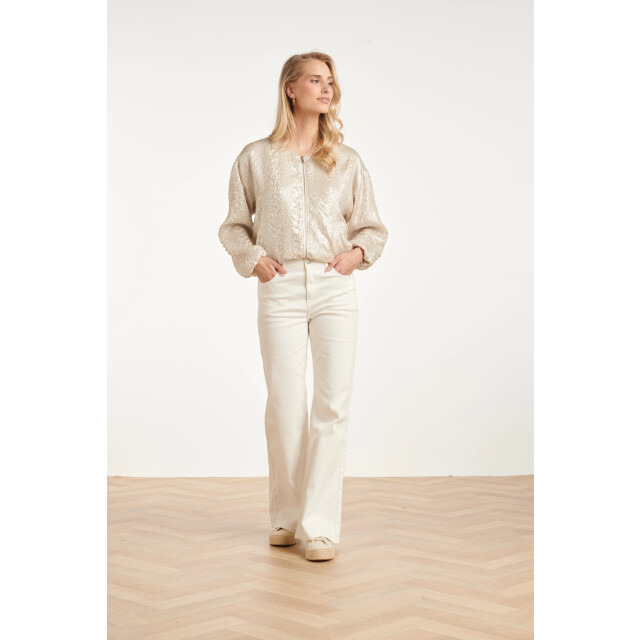 Smashed Lemon Bomberjack met slang print en metallic glans | 8718679013925 large