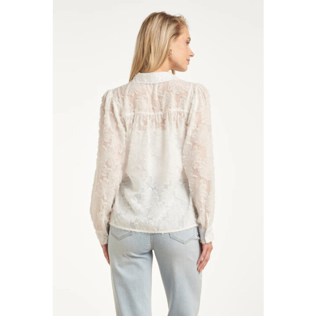 Smashed Lemon Elegante doorschijnende blouse met reliëf print | 8718679008006 large