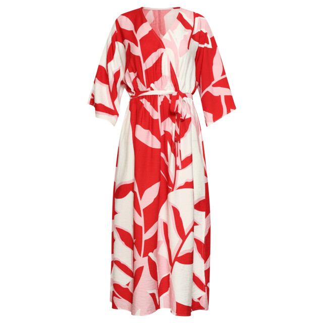 Smashed Lemon Maxi-jurk met rood en roze botanische print | 8718679002165 large