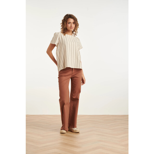 Smashed Lemon Luchtige top met verticale streep print | 8718679009201 large