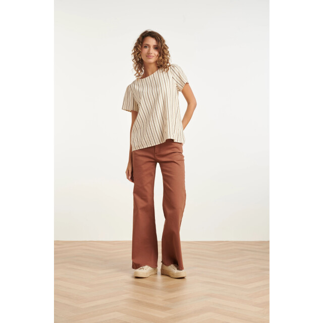 Smashed Lemon Luchtige top met verticale streep print | 8718679009201 large