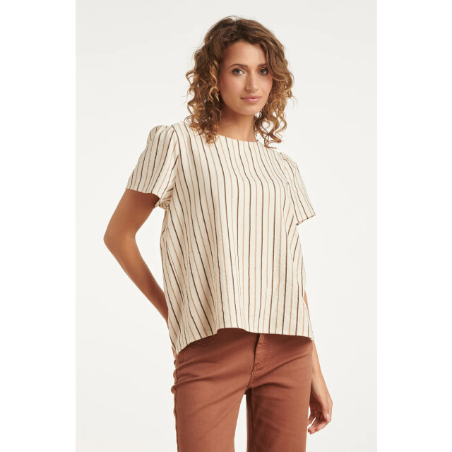 Smashed Lemon Luchtige top met verticale streep print | 8718679009201 large