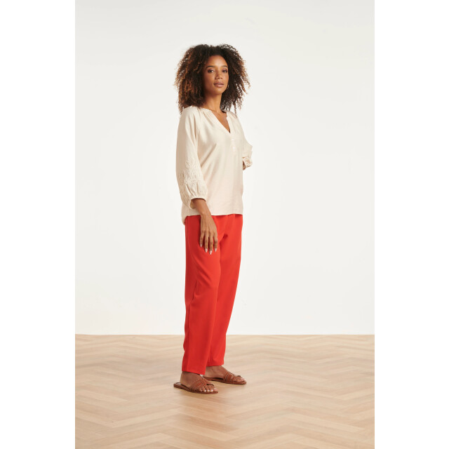 Smashed Lemon Elegante pantalon met plooi en hoge taille | 8718679008747 large