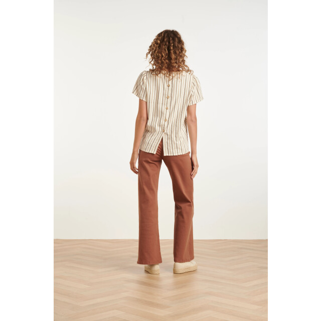 Smashed Lemon Luchtige top met verticale streep print | 8718679009201 large