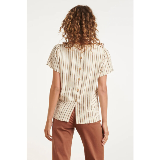 Smashed Lemon Luchtige top met verticale streep print | 8718679009201 large