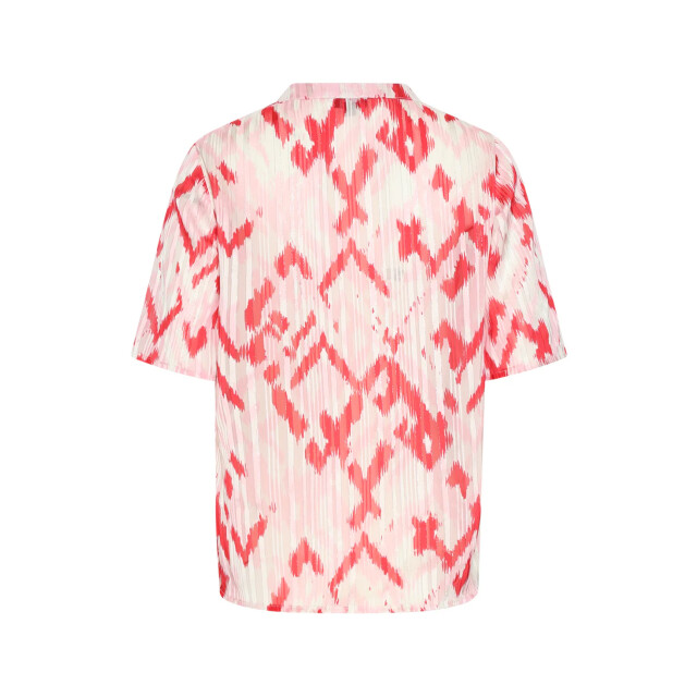 Smashed Lemon Dames top met grafische aztec print in roze en rood | 8718679006002 large