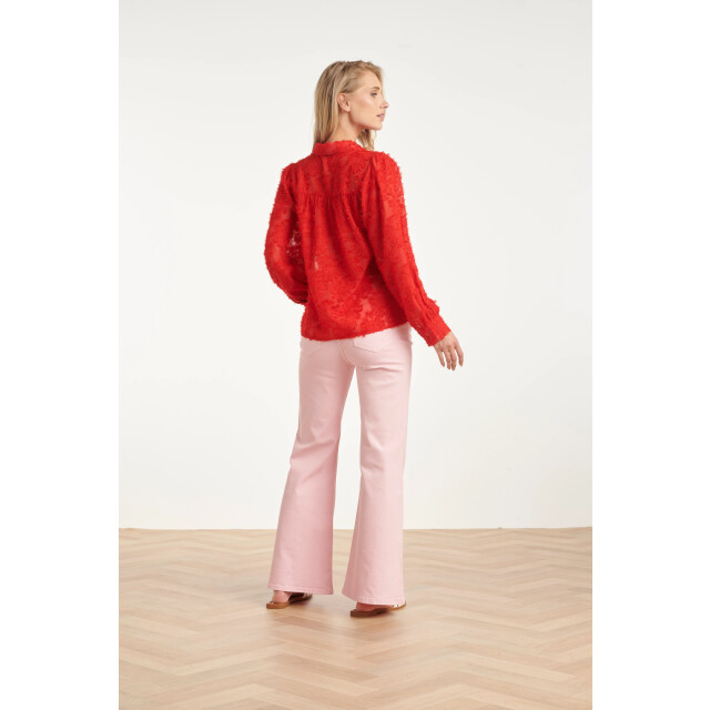 Smashed Lemon Elegante doorschijnende blouse met reliëf print | 8718679008167 large