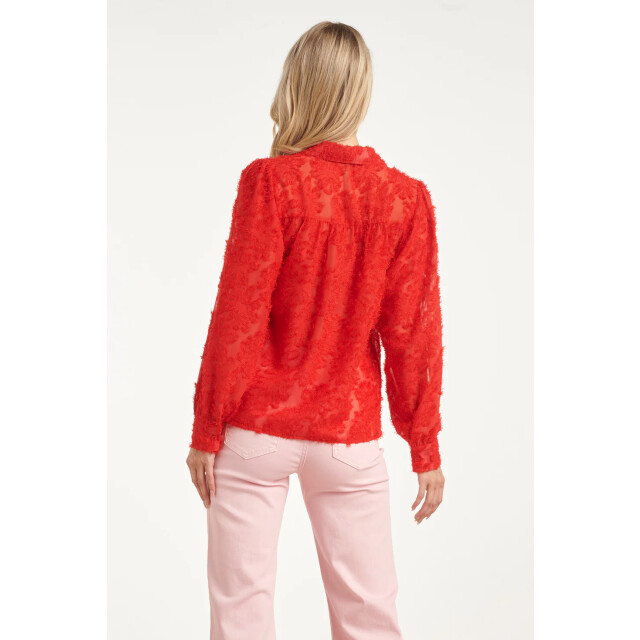 Smashed Lemon Elegante doorschijnende blouse met reliëf print | 8718679008167 large