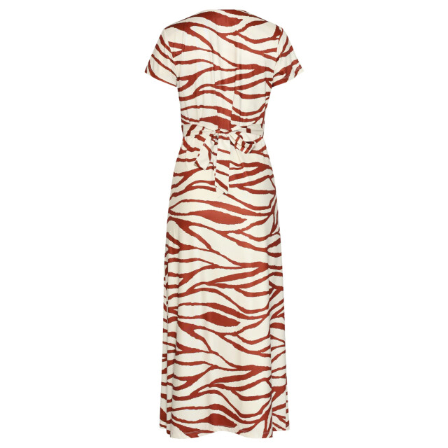 Smashed Lemon Maxi stretch jurk met bruine zebraprint | 8718679003841 large