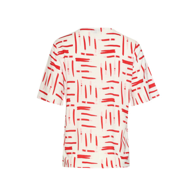 Smashed Lemon Top met grafische streep print rood/wit | 8718679002240 large