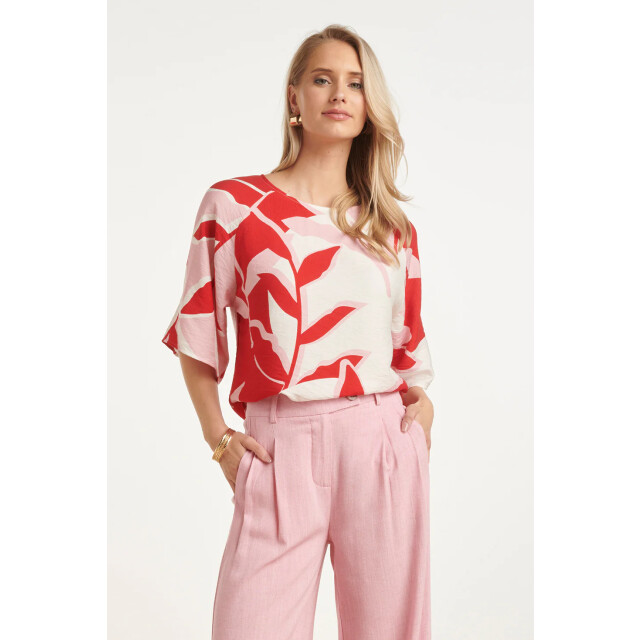 Smashed Lemon Top met wijde mouwen en botanische print | 8718679002004 large