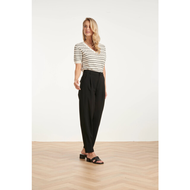 Smashed Lemon Elegante pantalon met plooi en hoge taille | 8718679008808 large