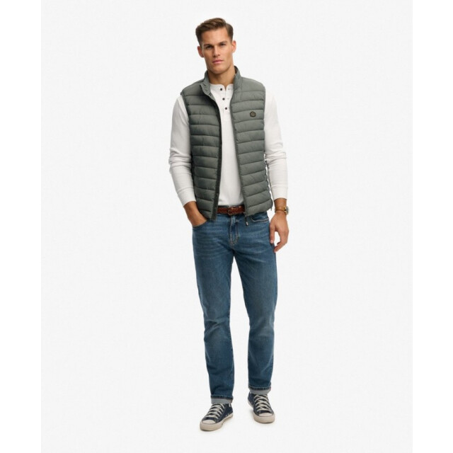 Superdry M5012341a wn1 fuji padded bodywarmer - biker grey  heren bodywarmer  WN1 Biker Grey/M5012341A Fuji Padded Gilet large
