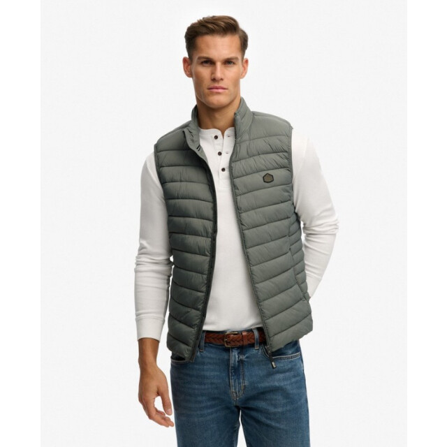 Superdry M5012341a wn1 fuji padded bodywarmer - biker grey  heren bodywarmer  WN1 Biker Grey/M5012341A Fuji Padded Gilet large