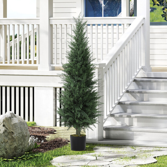 4goodz Kunstplant cipres met 638 bladeren in met pot uv-bestendig ook voor buiten 3511361 large