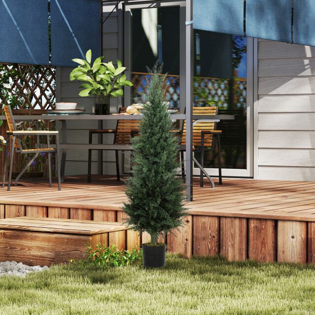 4goodz Kunstplant cipres met 638 bladeren in met pot uv-bestendig ook voor buiten 3511361 large
