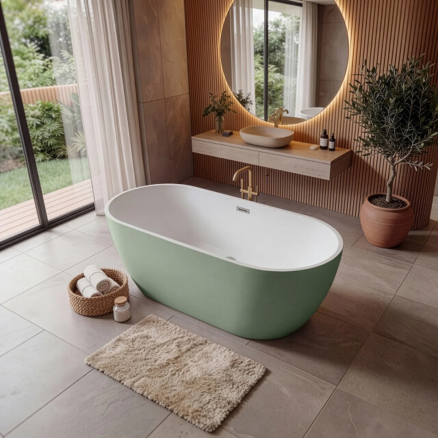 Badplaats Ligbad bahia 170 x 75 x 58 cm vrijstaand bad mat 3511274 large