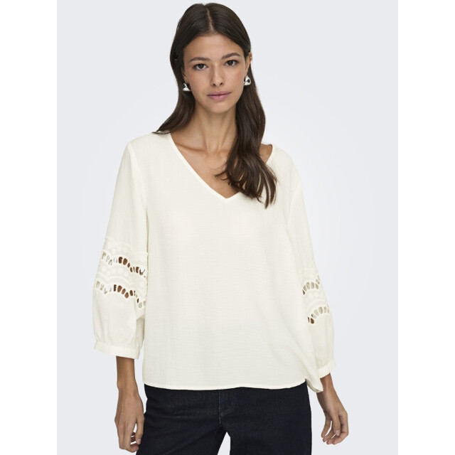 Jacqueline de Yong hannah life 3/4 lace top wvn 15368619 cloud dancer 06615.198.0150 large