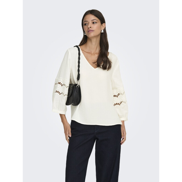 Jacqueline de Yong hannah life 3/4 lace top wvn 15368619 cloud dancer 06615.198.0150 large