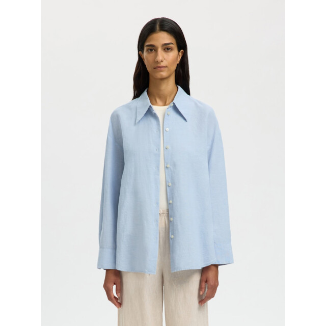 Selected Femme slwcleo oversize linen blend shirt 16099876 dusty 06615.211.0258 large