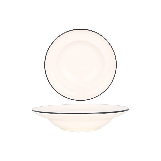 Bonna Pastabord linea black porselein 27 cm (400cc) set van 2 3511854 large