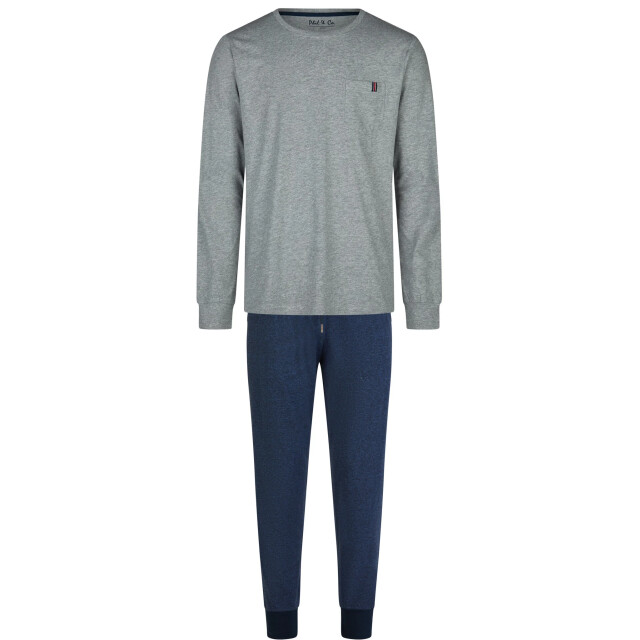 Phil & Co Essential heren pyjama set lang grijs/blauw PH-850-2+853-2 large
