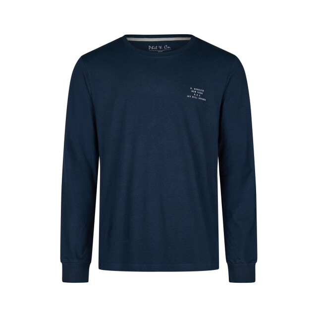 Phil & Co Essential heren pyjama set lang donkerblauw/grijs PH-850-3+853-3 large