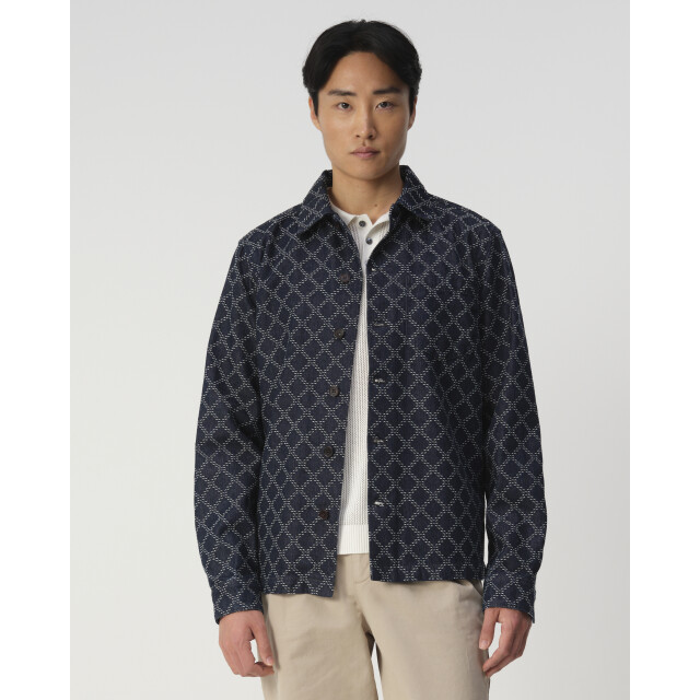 J.C. Rags Overshirt dark blue dessin 103288-001-XXL large