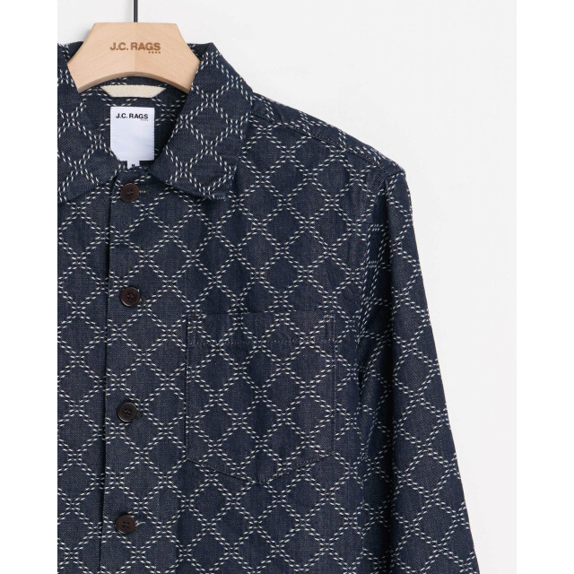 J.C. Rags Overshirt dark blue dessin 103288-001-XXL large