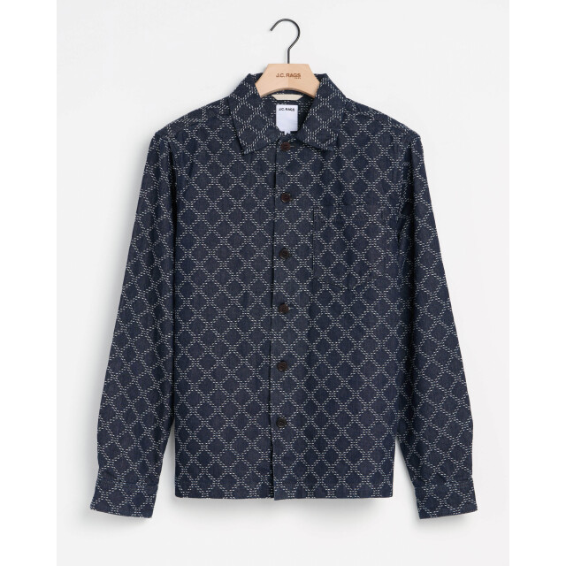 J.C. Rags Overshirt dark blue dessin 103288-001-XXL large